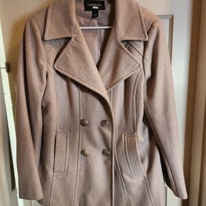 London Fog Women's Classic Beige Peacoat
